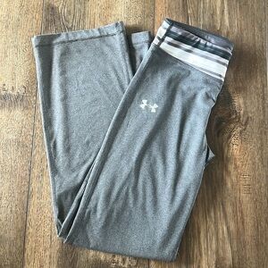 Under Armour Youth Wide Leg Leggings Heather Gray Size Youth Medium